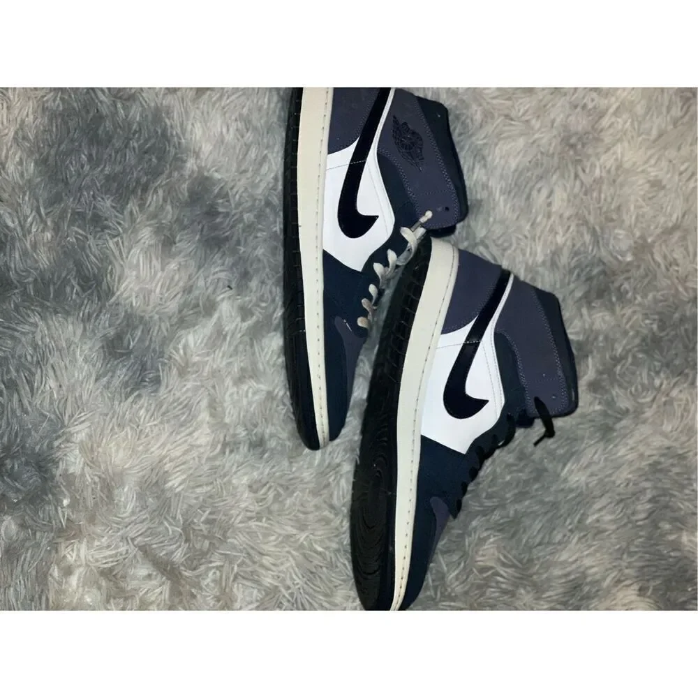 Air Jordan 1 Mid Sneakers Size 11.5 Obsidian black/Sanded purple